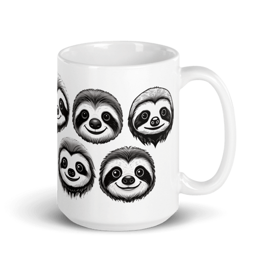 15 oz BW Sloth Mug