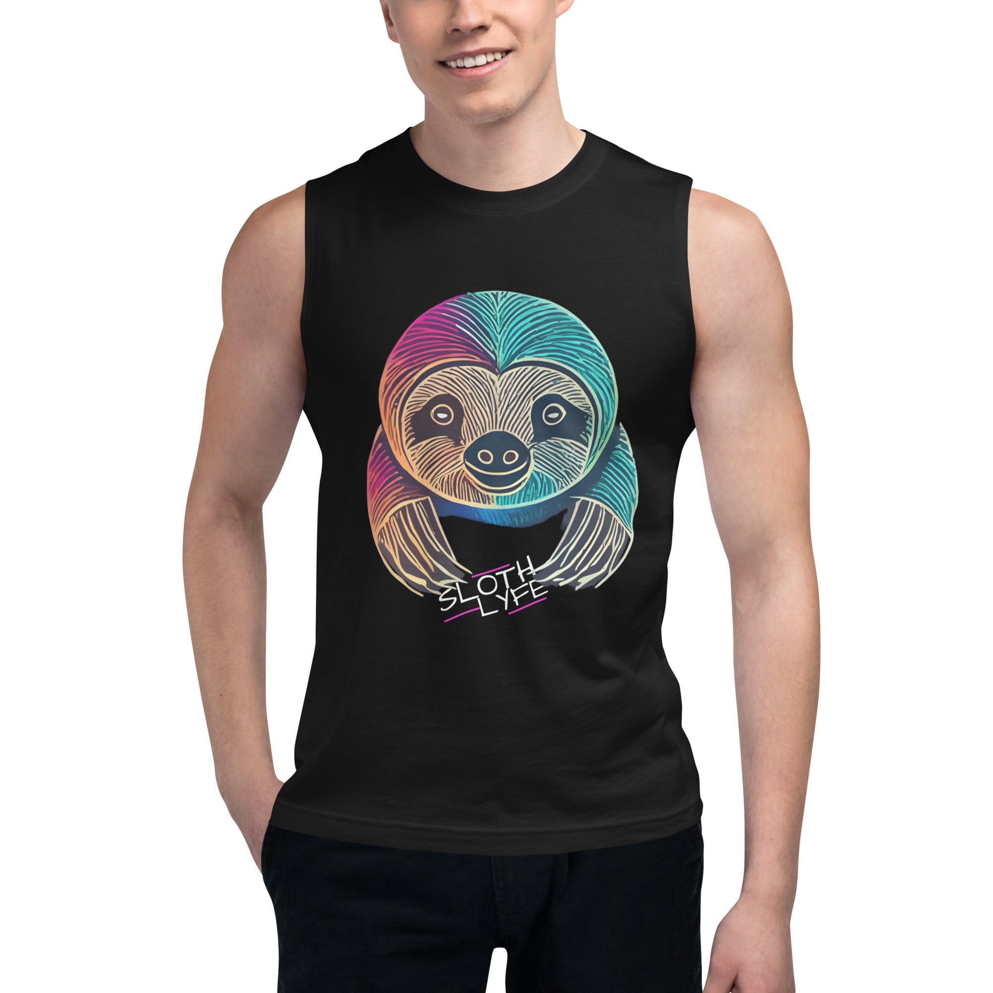 Sloth LYFE Color Logo Muscle Shirt