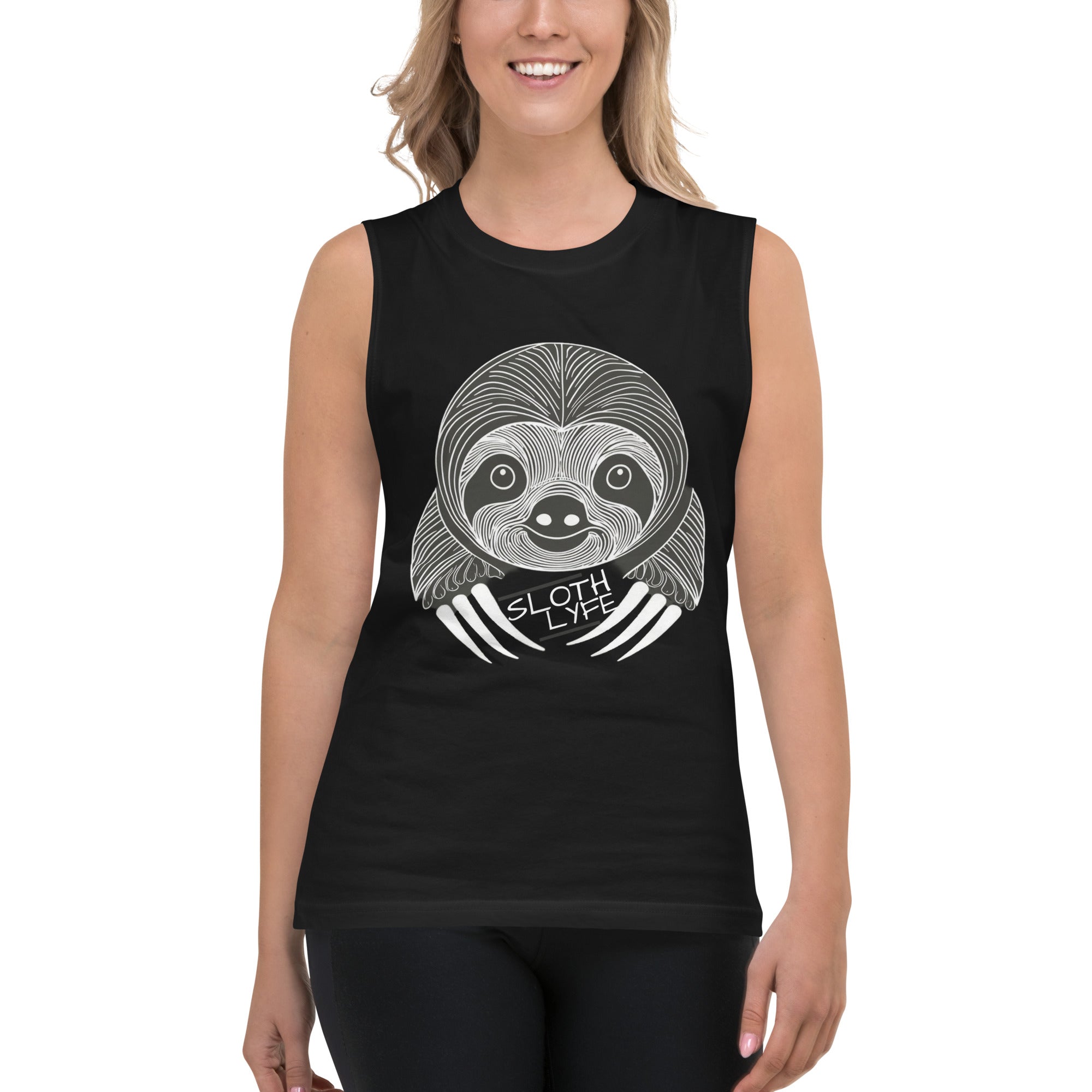 Sloth LYFE BW Logo Muscle Shirt