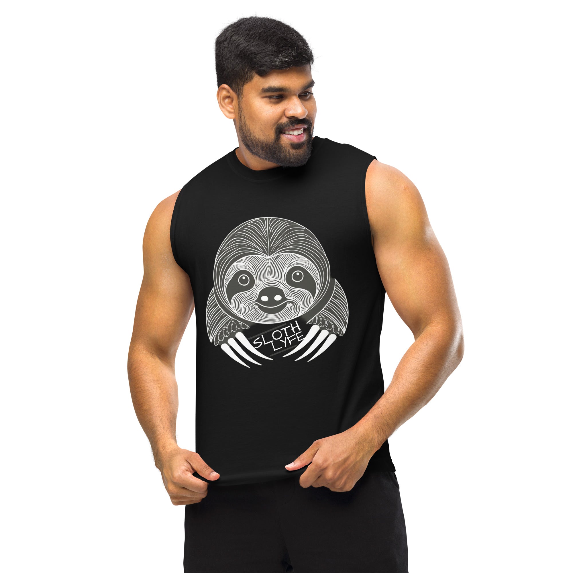 Sloth LYFE BW Logo Muscle Shirt