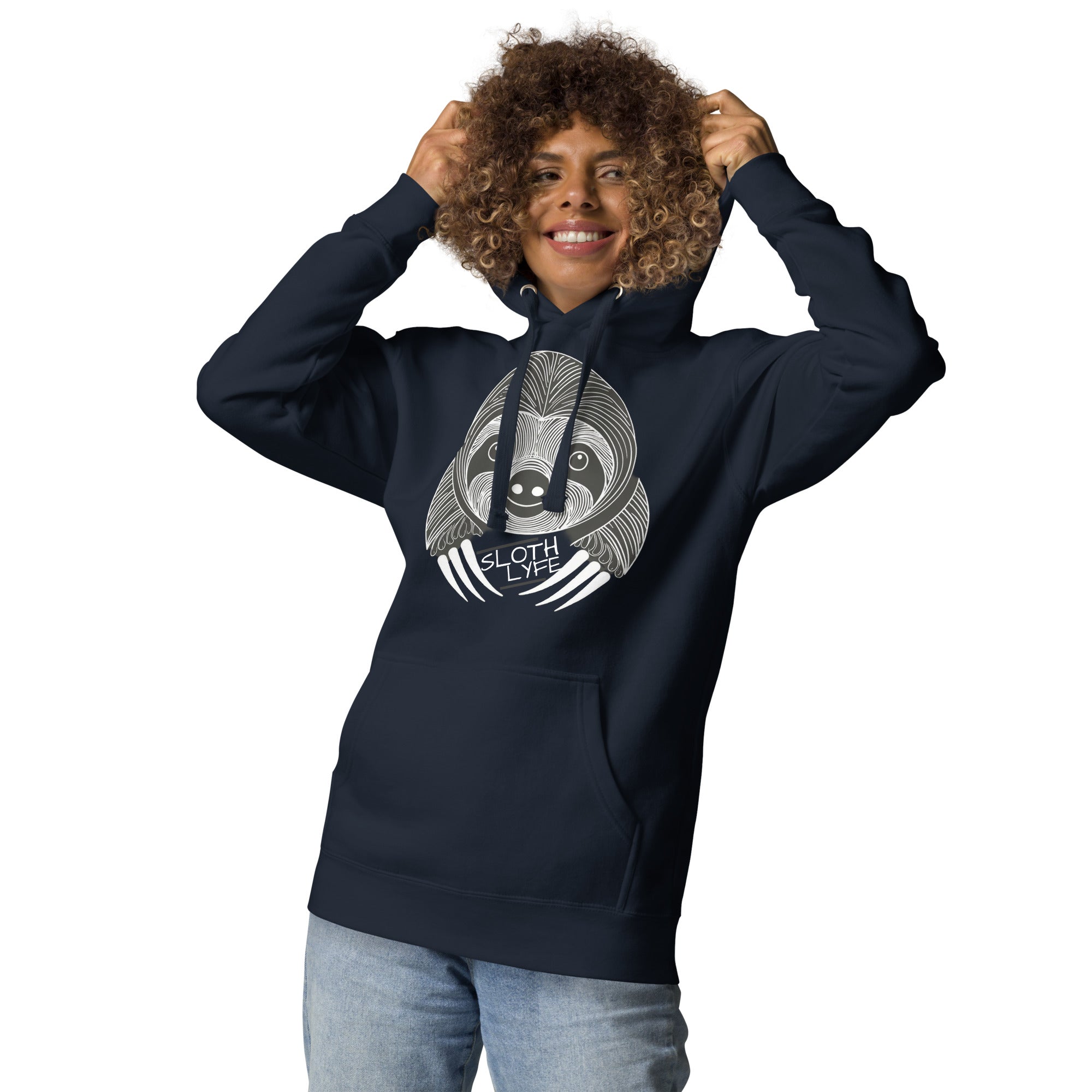 Sloth LYFE BW Logo Hoodie
