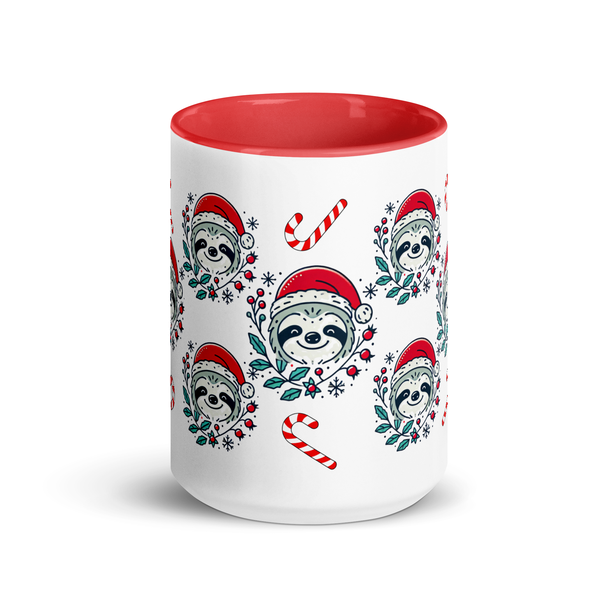 15oz Red Holiday Sloth