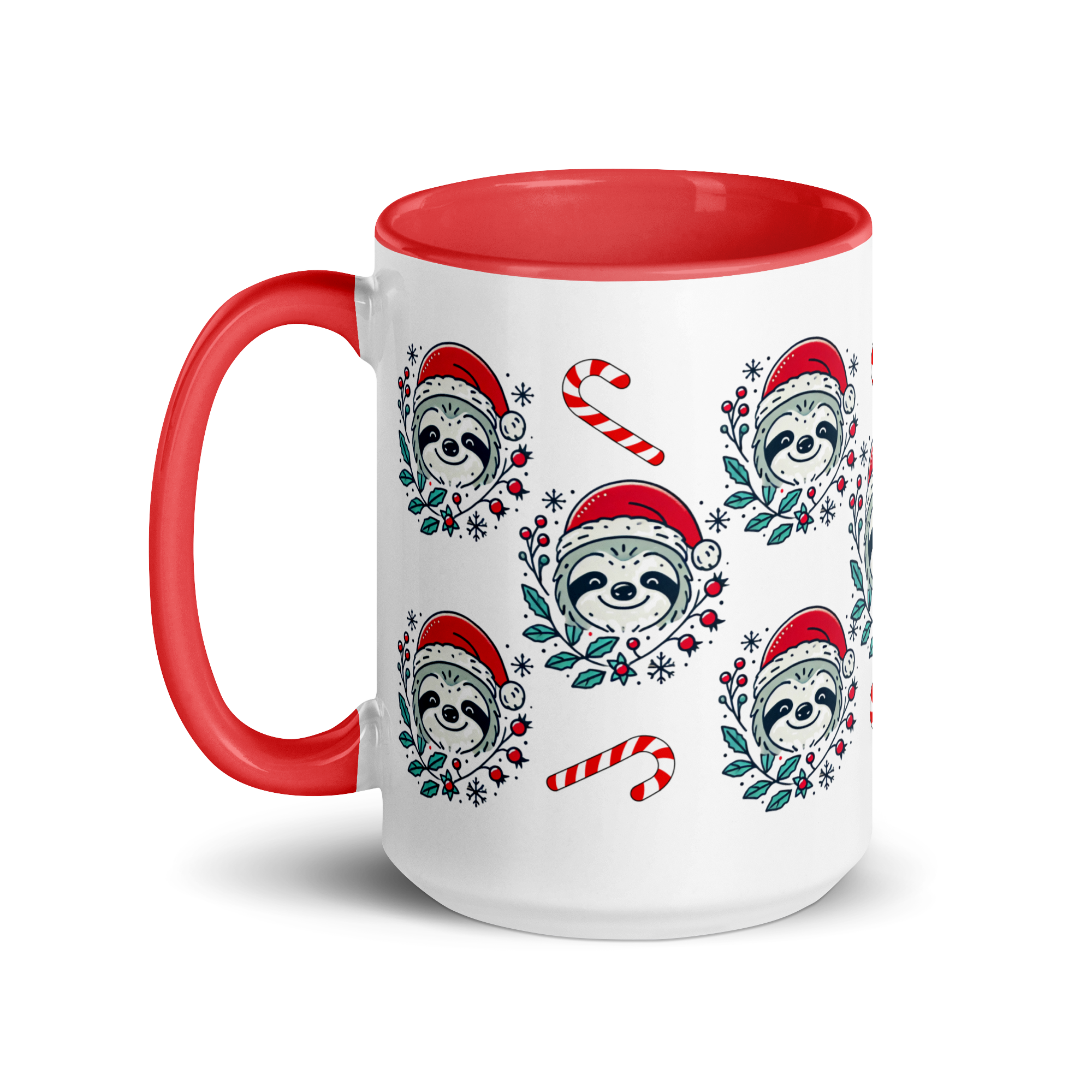 15oz Red Holiday Sloth