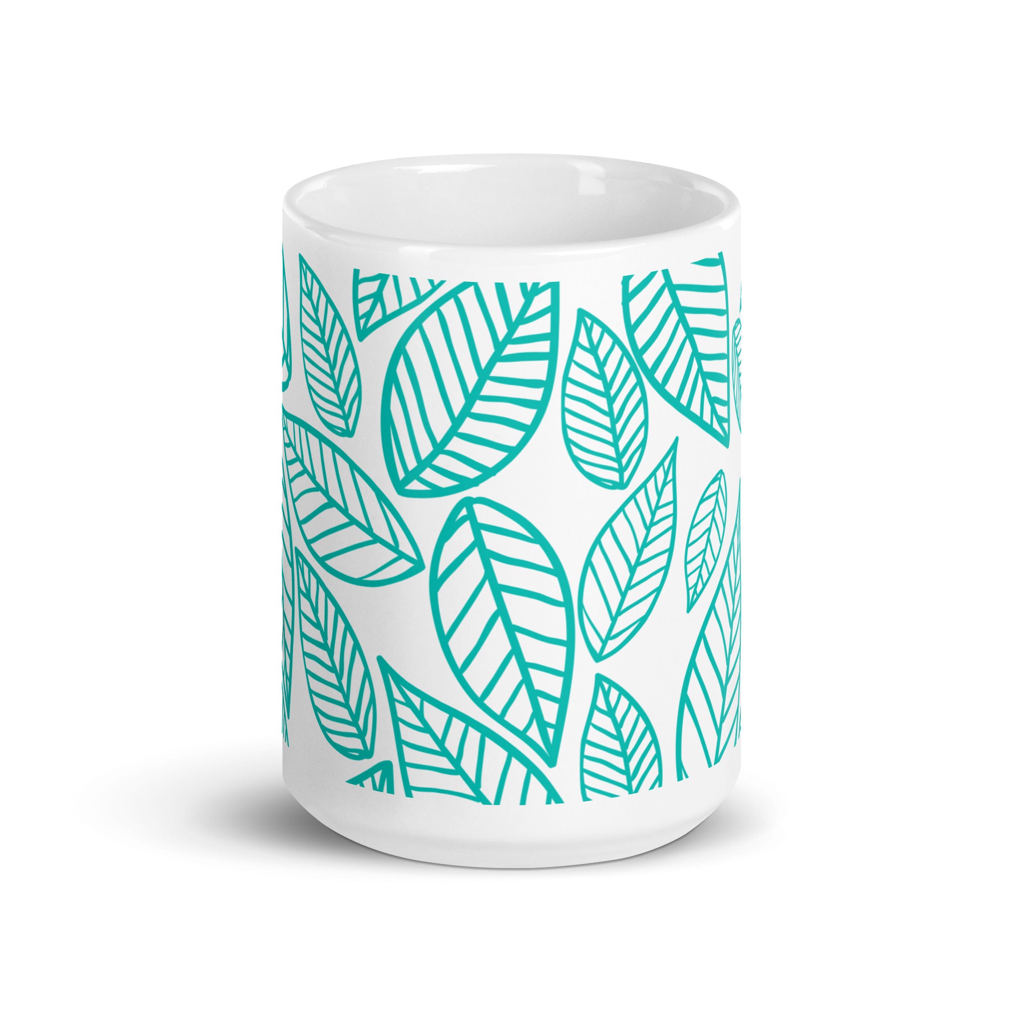 15 oz Serene Sips Green Leaf Mug inspired by nature to promote relaxation while drinking tea 