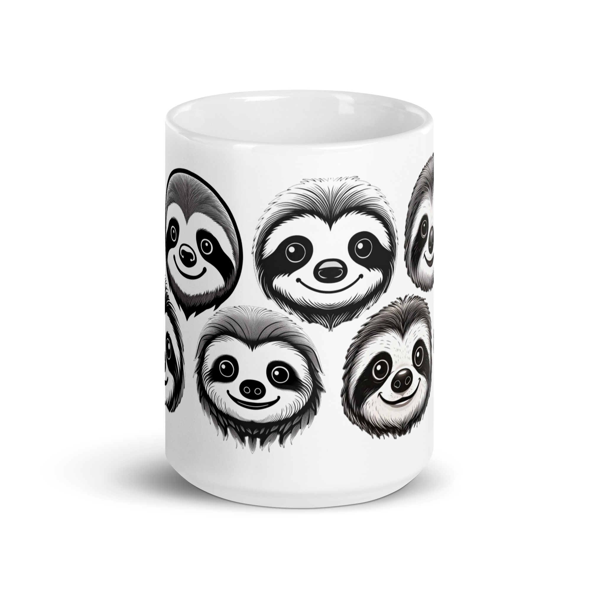 15 oz BW Sloth Mug