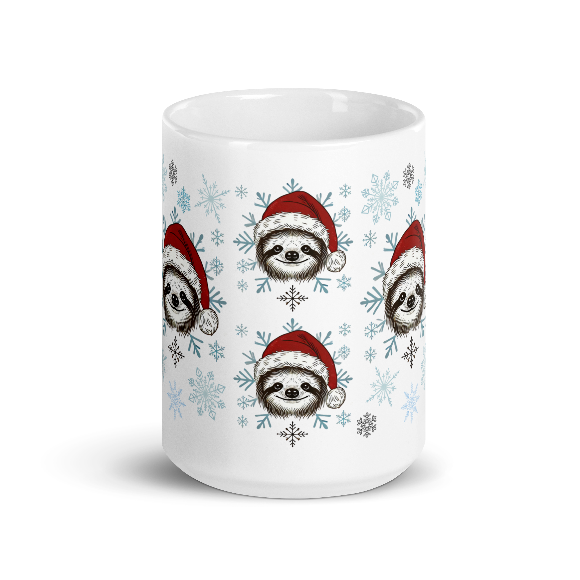 15oz White Holiday Sloth