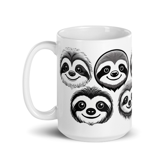 15 oz BW Sloth Mug