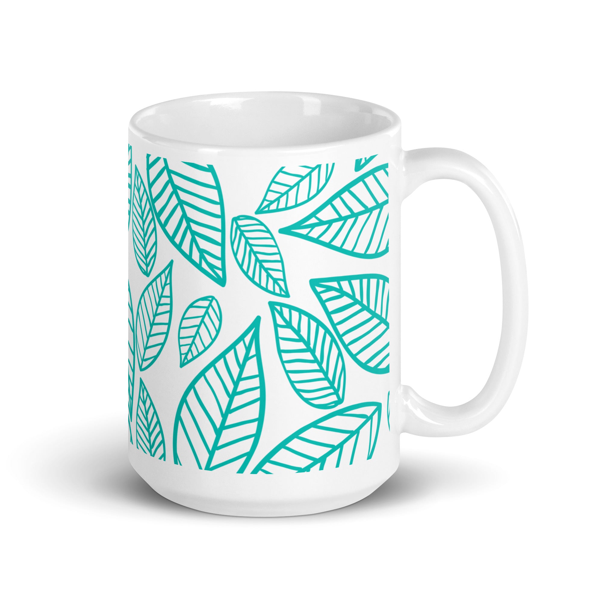 15 oz Serene Sips Green Leaf Mug inspired by nature to promote relaxation while drinking tea 