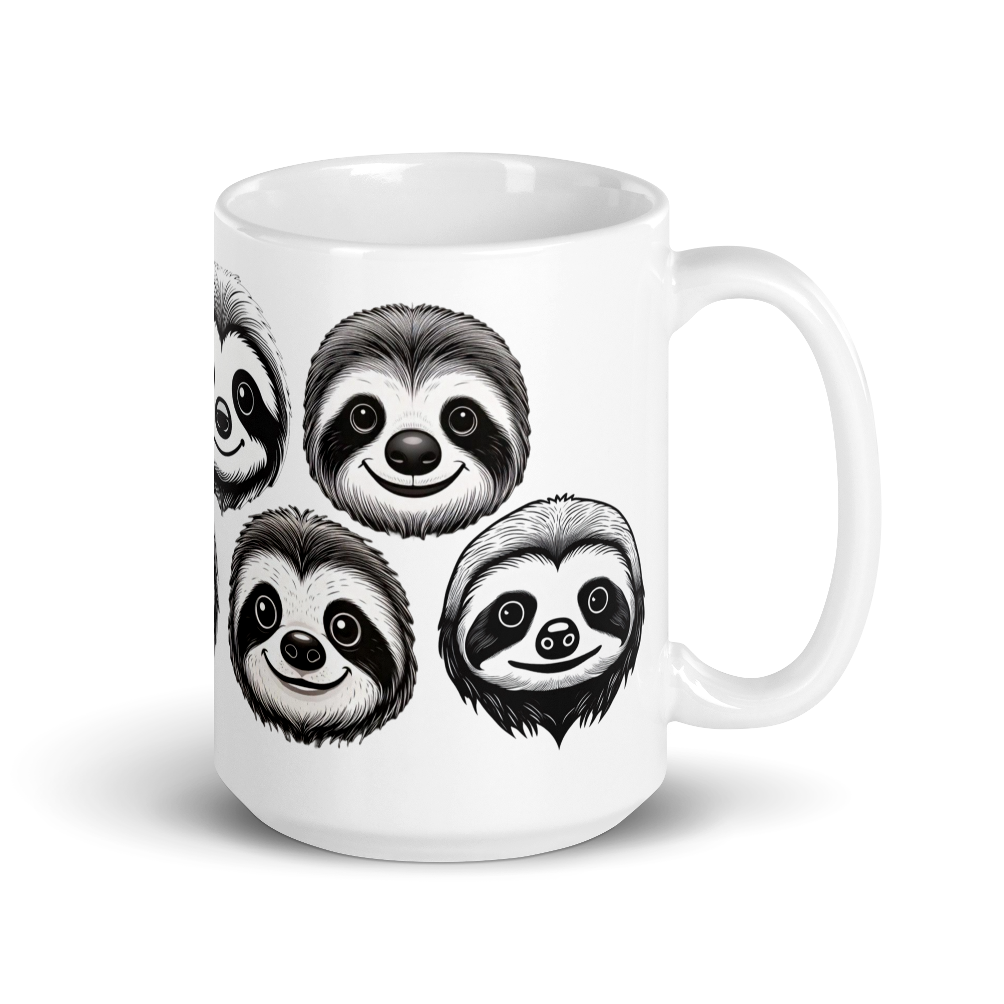 15 oz BW Sloth Mug