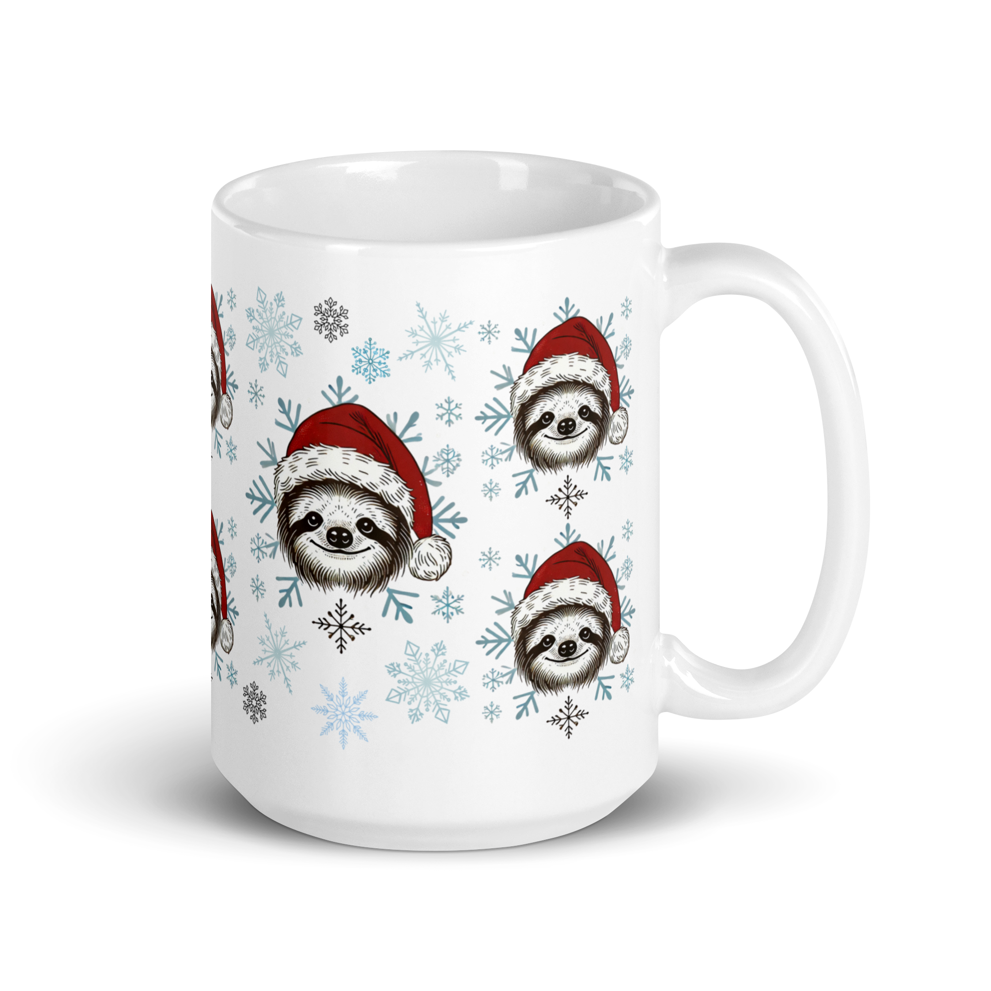 15oz White Holiday Sloth